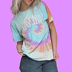 Tie-Dye Short Sleeve Graphic Tee - Pastel Multi